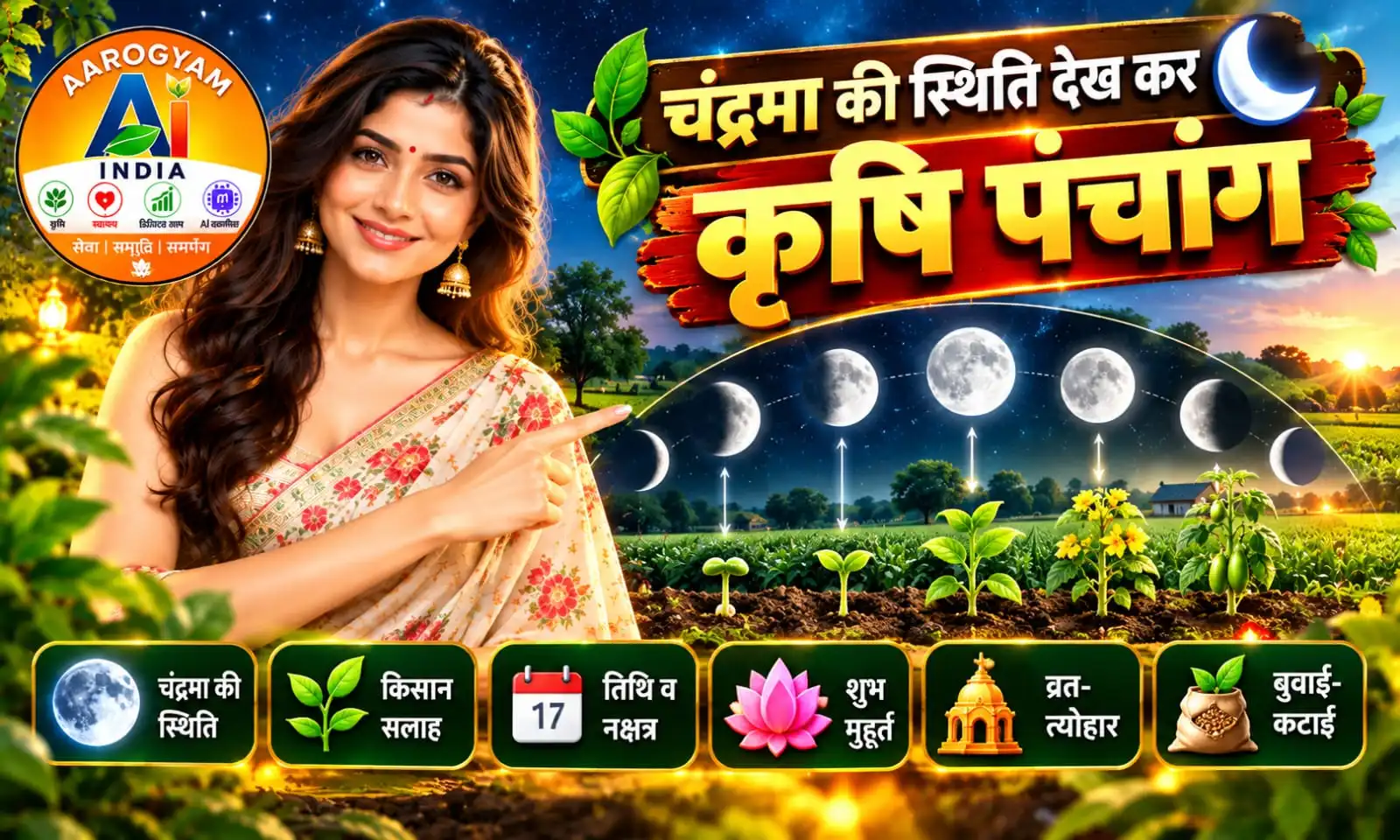 चंद्रमा की स्थिति देख कर कृषि पंचांग
